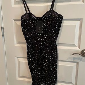 Sheer rhinestone dress